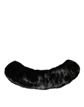 Dolce & Gabbana Black Fur Shawl Neck Wrap Cover Collar Scarf